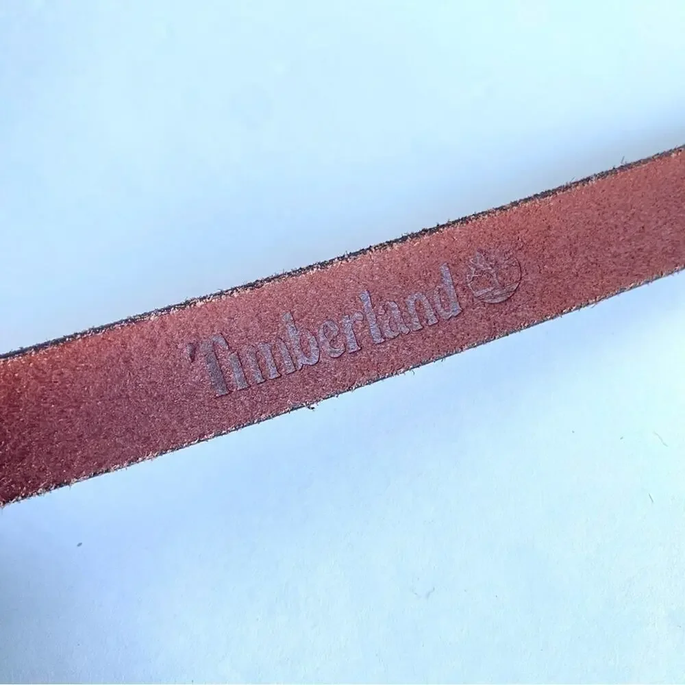 Timberland Brown Leather Skinny Belt‎ Vintage Y2K Unisex Womens Large